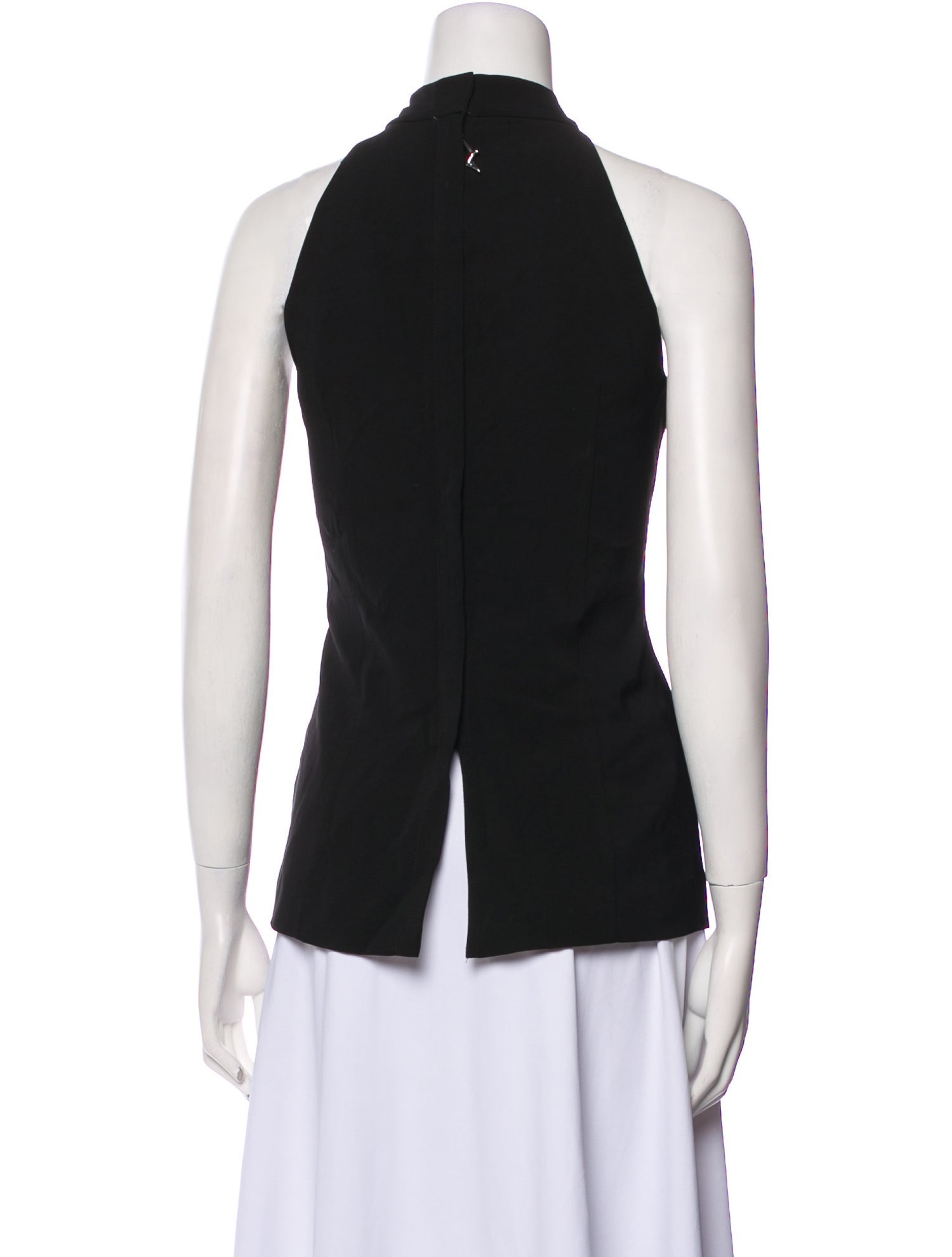 Solid & Striped Mock Neck Sleeveless Top